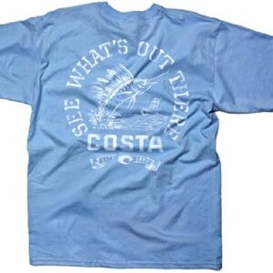 Costa blue and white mens tshirt